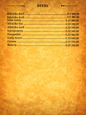 Drink Chart - Old Penguine May '24.