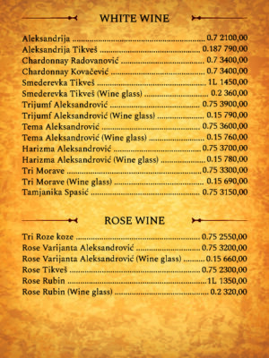 Drink Chart - Old Penguine May '24.