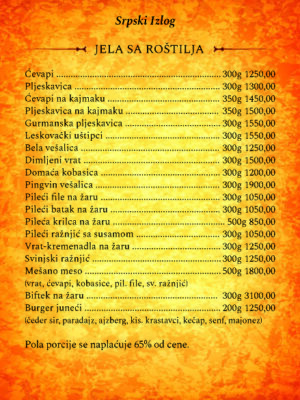 Meni - Stari Pingvin jelovnik maj 24