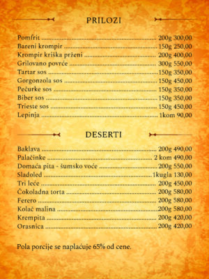 Meni - Stari Pingvin jelovnik maj 24