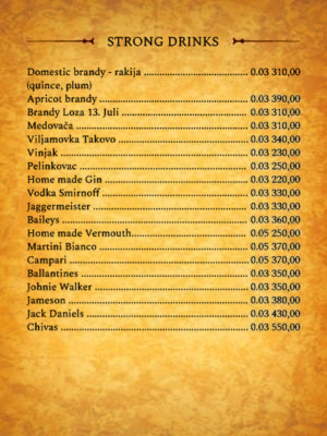 Drink Chart - Old Penguine June '24.